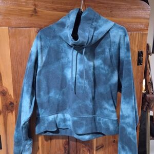 Old Navy Blue Tie-Dye Cowl Neck Hoodie